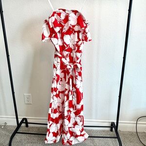 Elevenses Red and White Floral Jumpsuit